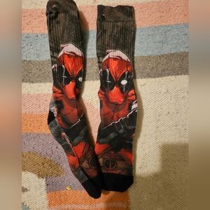 Deadpool Men's Crew Socks 1 Pair Cash Money Marvel Comics Merc Sublimated